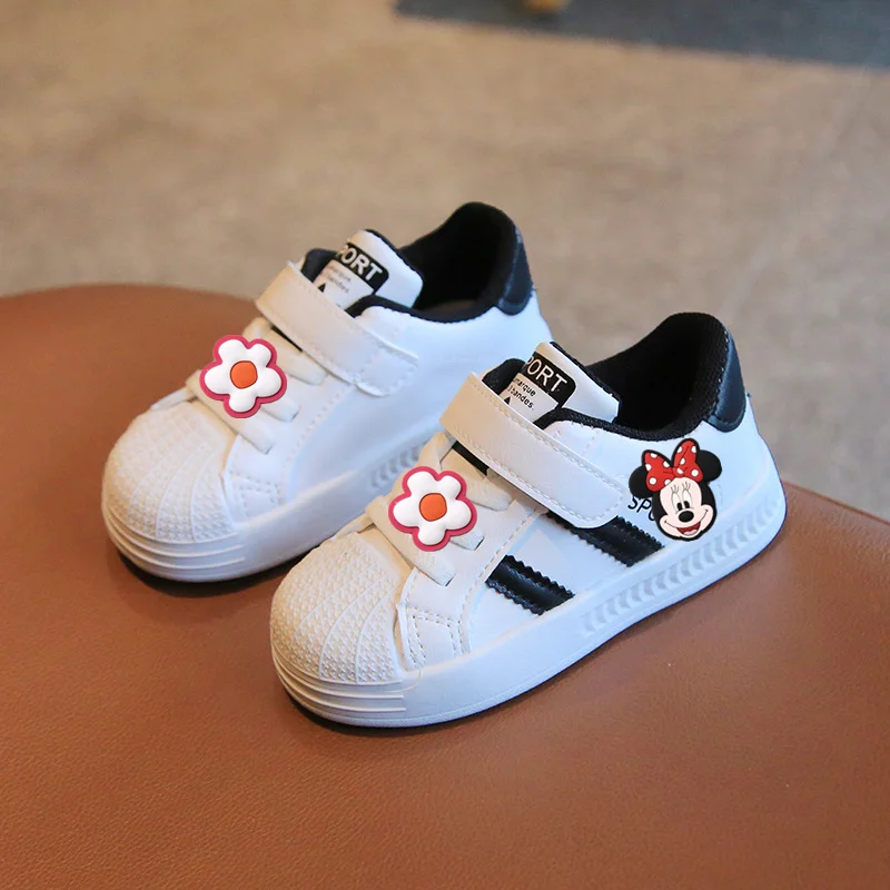 ديزني ميكي ماوس بوي طفل مجلس أحذية لينة وحيد ربيع الخريف جديد الأطفال قذيفة رئيس حذاء كاجوال فتاة أحذية رياضية المشي الأول #5