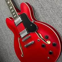 Free Shipping 335 Retro Red Jazz Guitar Semi Hollow Maple Body Rosewood Fingerboard Easy Carry Unisex Electric Guitar