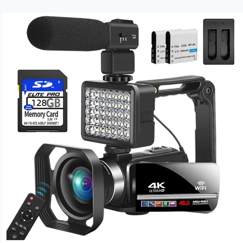 

2024 Popular 8K Digital Camera With Night Vision 48MP Wireless Webcam Live Streaming 10x-20x Optical Zoom MicroSD Media CMOS