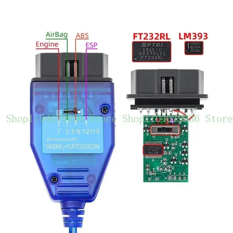 

652F 409,1 KKL 409 FTDI FT232RL OBD2 CARID DIASTIC TOOLS