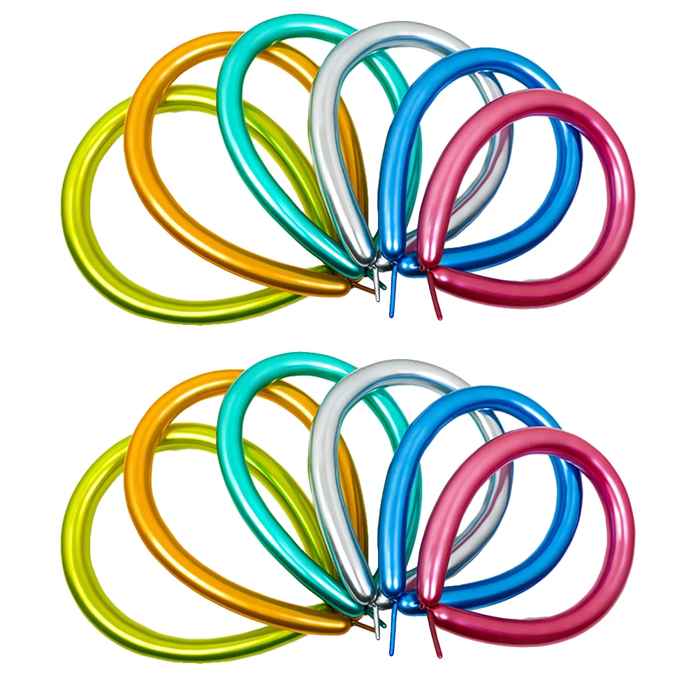

100pcs Metallic Long Balloons Party Wedding Shower Festival Decor Twisting Balloon Kit For Events Home Garden Decoration