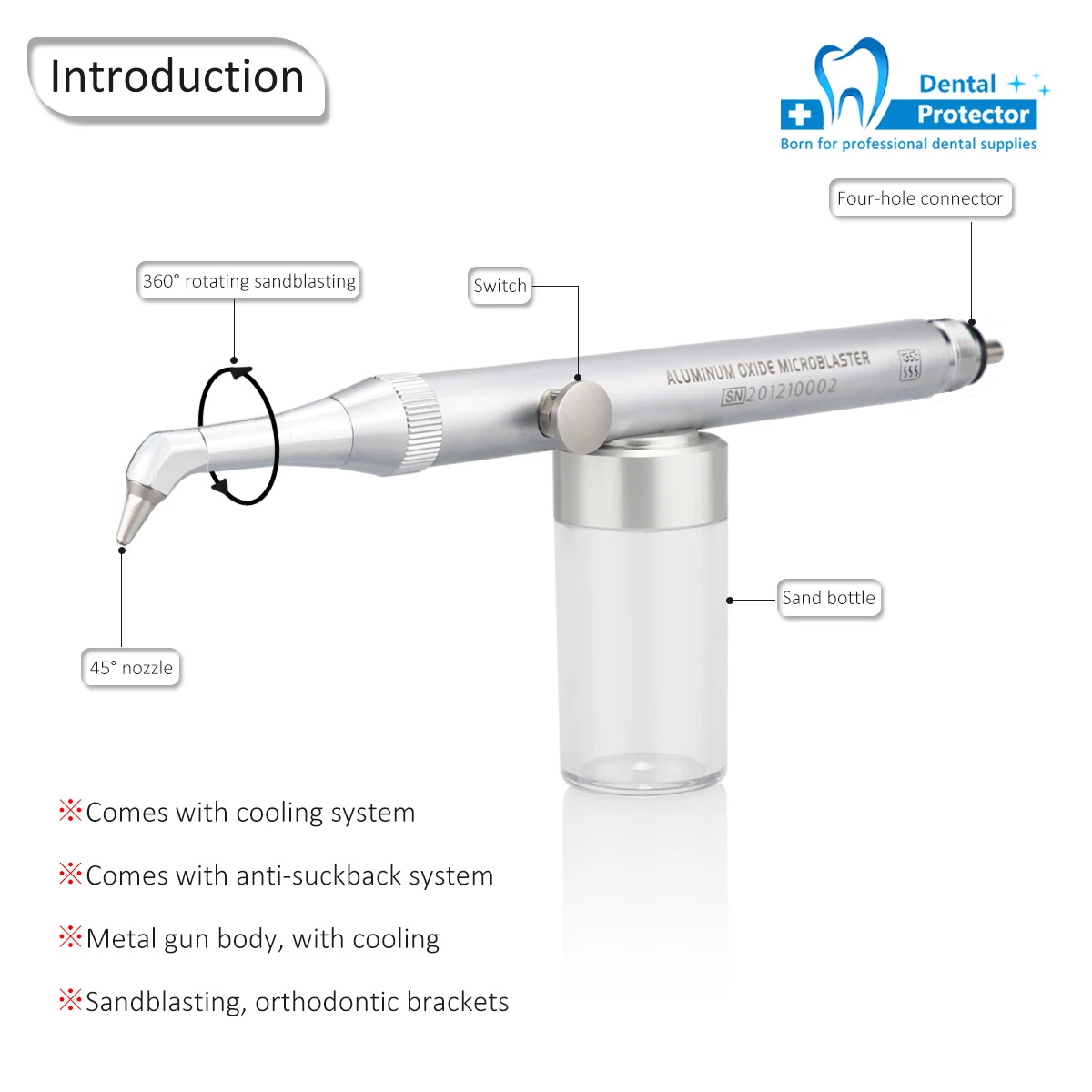 Dentistry Aluminum Oxide Microblaster Dental Alumina Air Abrasion Polisher Microetcher Sandblasting With Water Spray