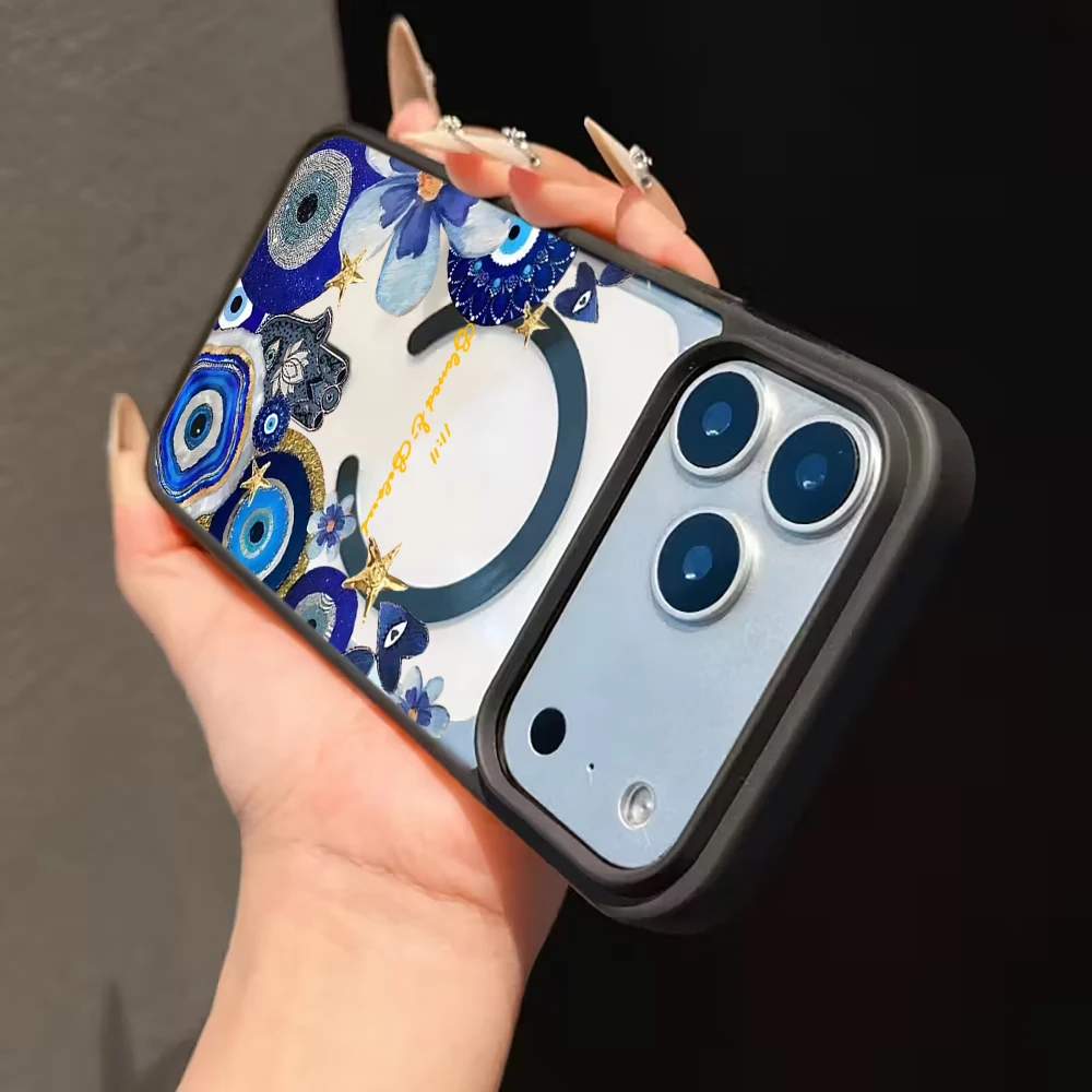 11:11 Evil Eye Ästhetische Klare Hülle für iPhone 17 16 11 12 15 Pro Max 13 14 Plus Hüllen für Magsafe Kabelloses Laden Drop Funda – Detail 11