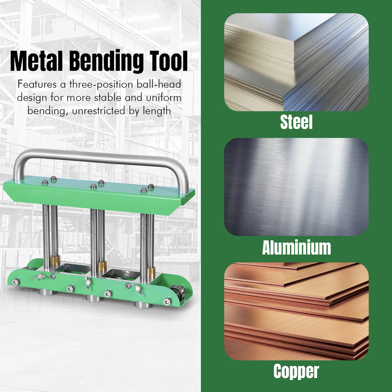 

Portable Rolling Bender 0-90 Bending Angle Labor Saving Metal Brake Wear Resist For Rain Diverter & Making Folding Edges