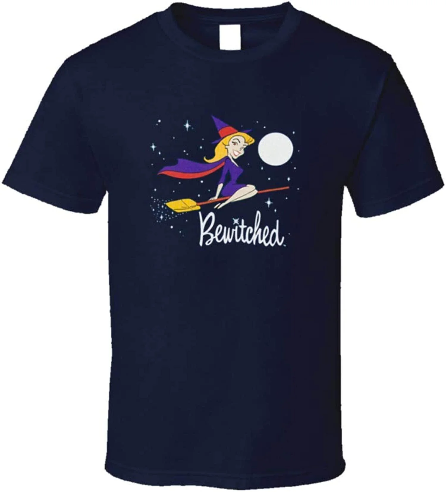 Bewitched Witch Shirt, Retro Halloween Broomstick Tee, Cute Magic Witch Graphic Shirt, Spooky Season Unisex Tee T-shirt Gift