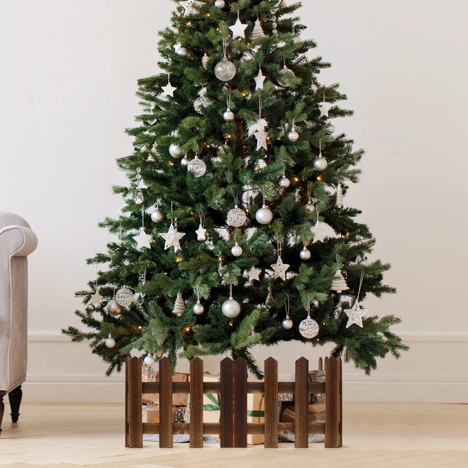 

Anticorrosive Carbonized Wood Picket Garden Fence Outdoor Balcony Yard Decorative Flexible Garden Border Wood Picket