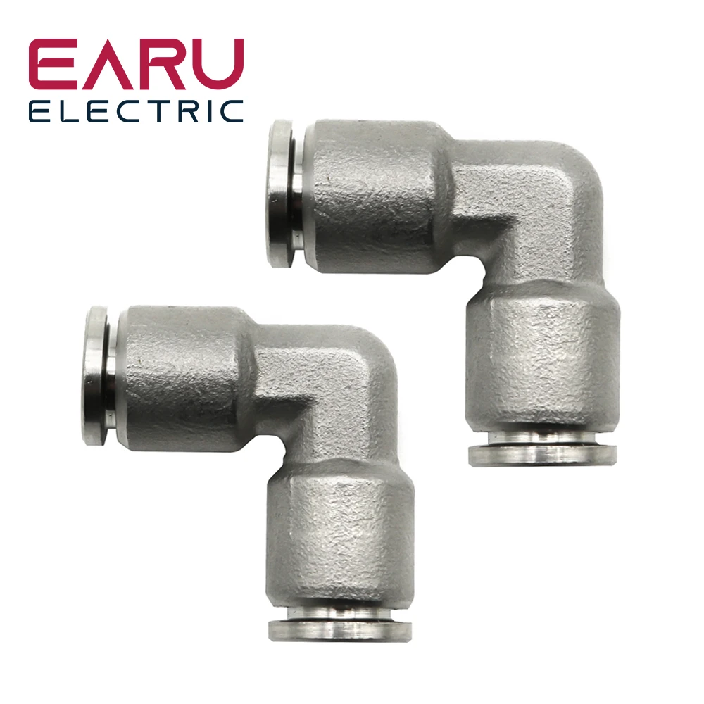 304 Stainless Steel Metal Pneumatic Quick Coupling Fitting PU PV PE PY 4 6 8 10 12 14 16mm High Pressure Air Pipe Tube Connector