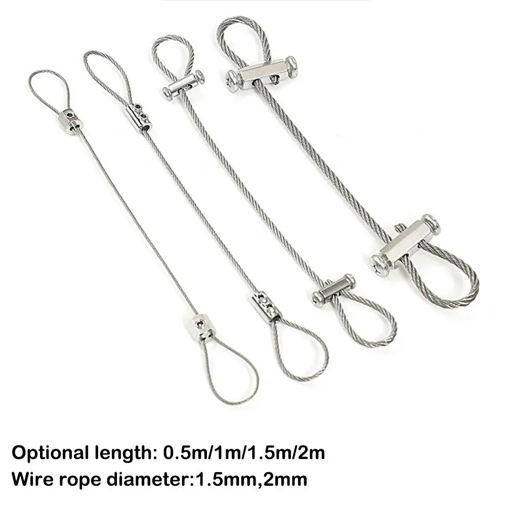 جديد حبل أسلاك الفولاذ المقاوم للصدأ قابل للتعديل مع قفل تعليق الحبل 1.5/2/3/4 مللي متر سلك معلق الإضاءة #6
