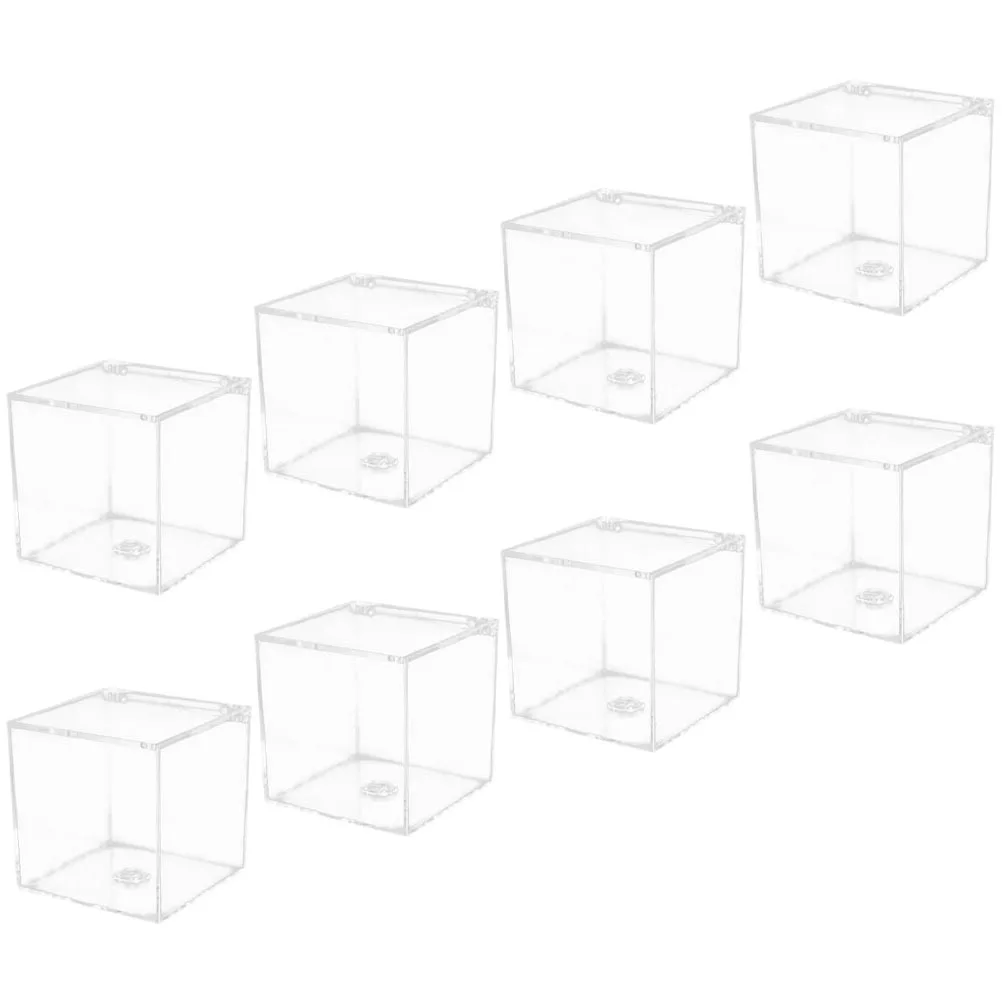 

8 Pcs Candy Box Small Clear Containers Boxes Square Transparent Plastic Acrylic Gift