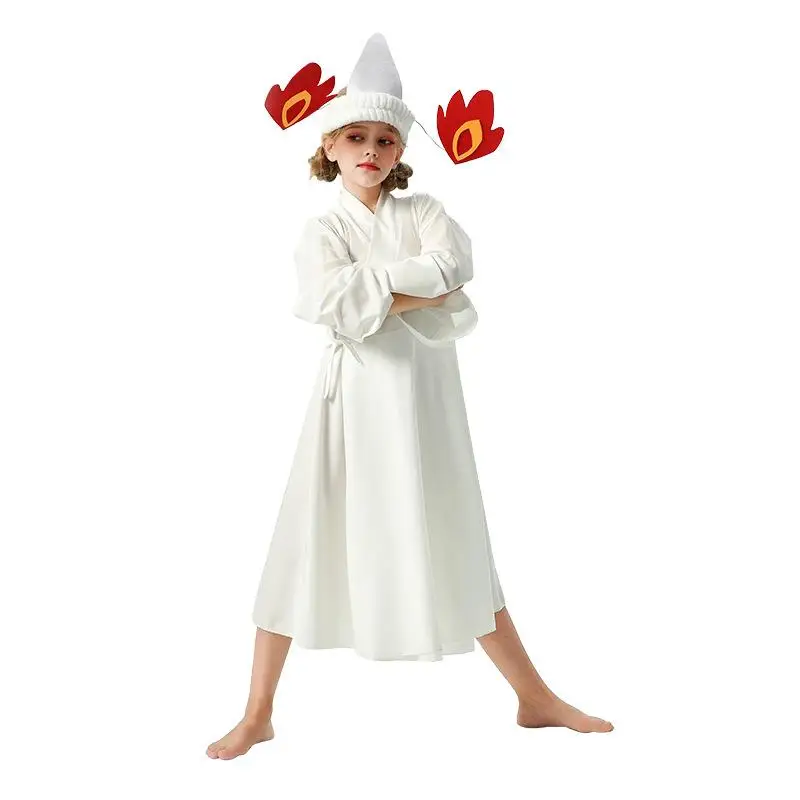 

loween Children's Costume Cute Ghost Nighttime Ghost Girl Cosplay Performance Outfit YUAN XIANGQIN PU Material Girls Dr