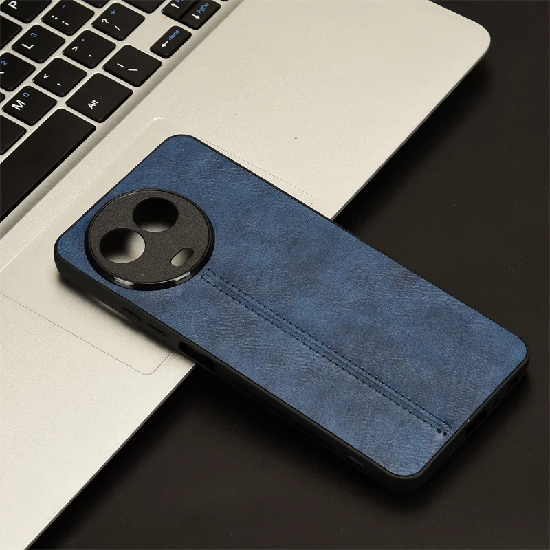 For Realme 11 5G Case Suture Soft Edge PU Leather Hard Phone Cover For OPPO Realme 11 5G Realme11 Case