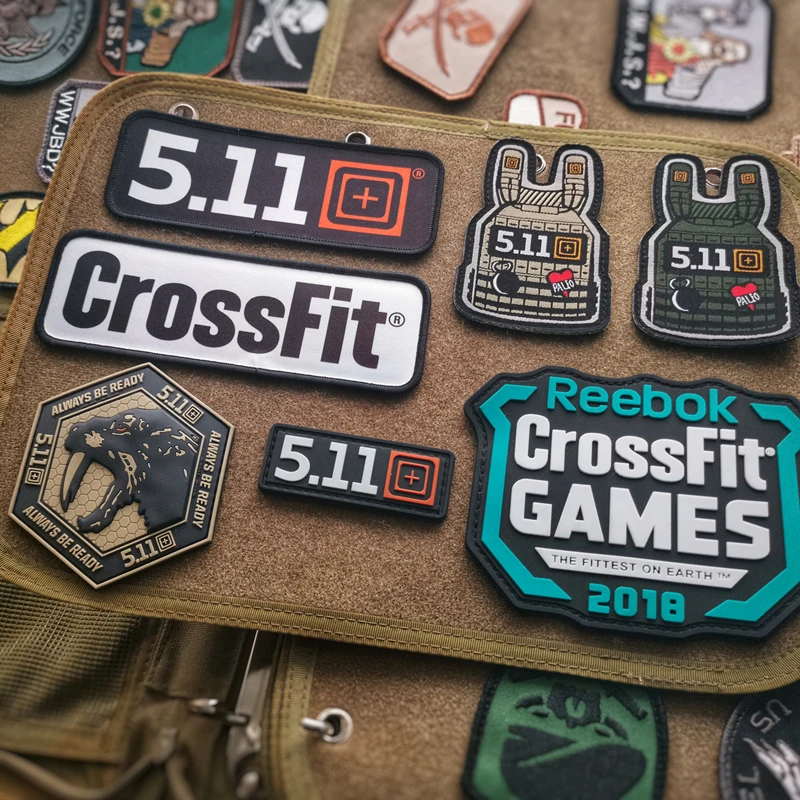 511 CrossFit Tactical Patches for Clothing Backpack DIY Decoration PVC Embroidery PU Tiger Bear ABR Skull Vest Armband Stickers