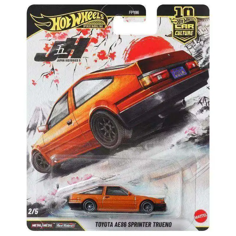 Hot Wheels Premium 1/64 Diecast Alloy Car 4Pcs Set Toyota AE86 Nissan Honda Civic Skyline GT Real Riders Collectible Toy view 5