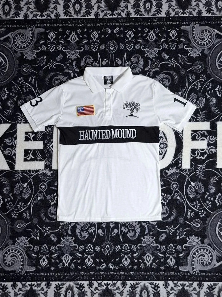 High Quality Embroidery Haunted Mound Polo Shirt Men's Short Sleeved Cotton Vintage Casual Slim Fit T-Shirt 2025 Y2K Lapel Tops