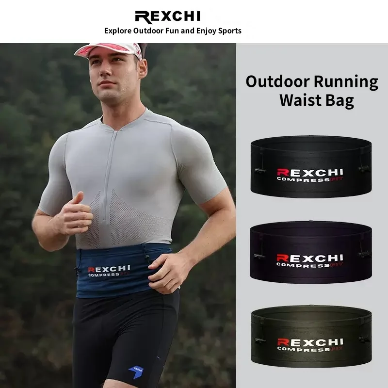 

REXCHI Seamless Invisible Running Waist Belt Bag Gym Bags Lightweight Invisible Mobile Phone Bags Portable Elastic Cycling Bag