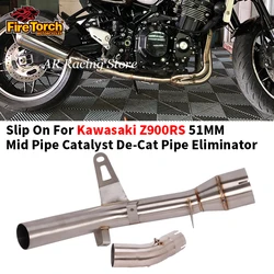 Slip On For Kawasaki Z900RS Z900 RS Motorcycle Exhaust System Escape Moto Stainless Steel Mid Link Pipe Connect 51mm Muffler