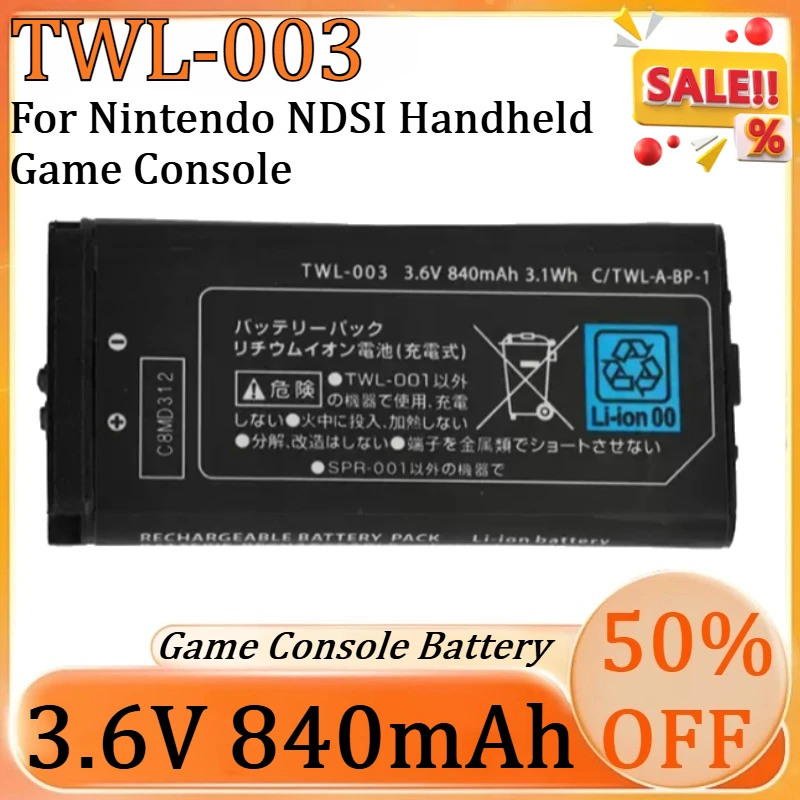 

New TWL-003 3.7V 840mAh High-Quality Rechargeable Batteries TWL-003 for Nintendo NDSI Handheld Game Console
