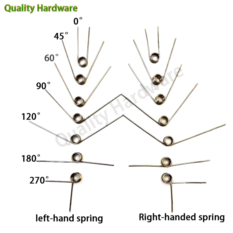 5Pcs Wire diameter 0.6 Left rotation torsion spring 304 stainless steel torsion spring number of turns 1/2/3/4/5 turns