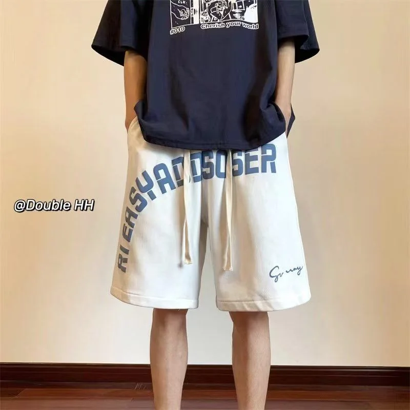 American Shorts Men's Summer New Trendy Brand Loose Retro High Street Casual Five-point Beach Basketball Sports Pants