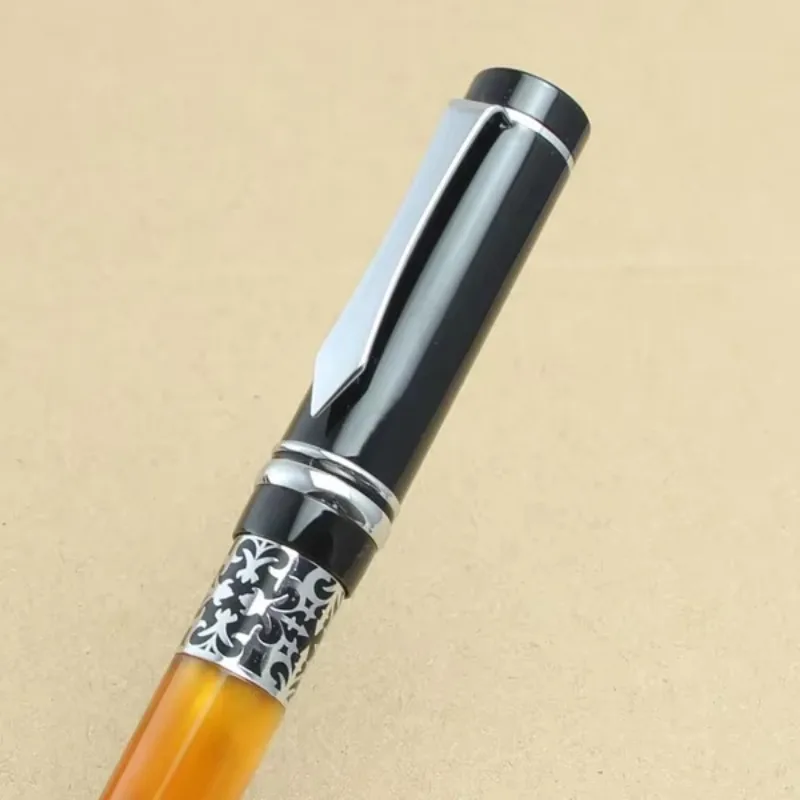 Bookworm 675 Best Design Amber Celluloid Kawaii Rollerball Pen Flower Pattern