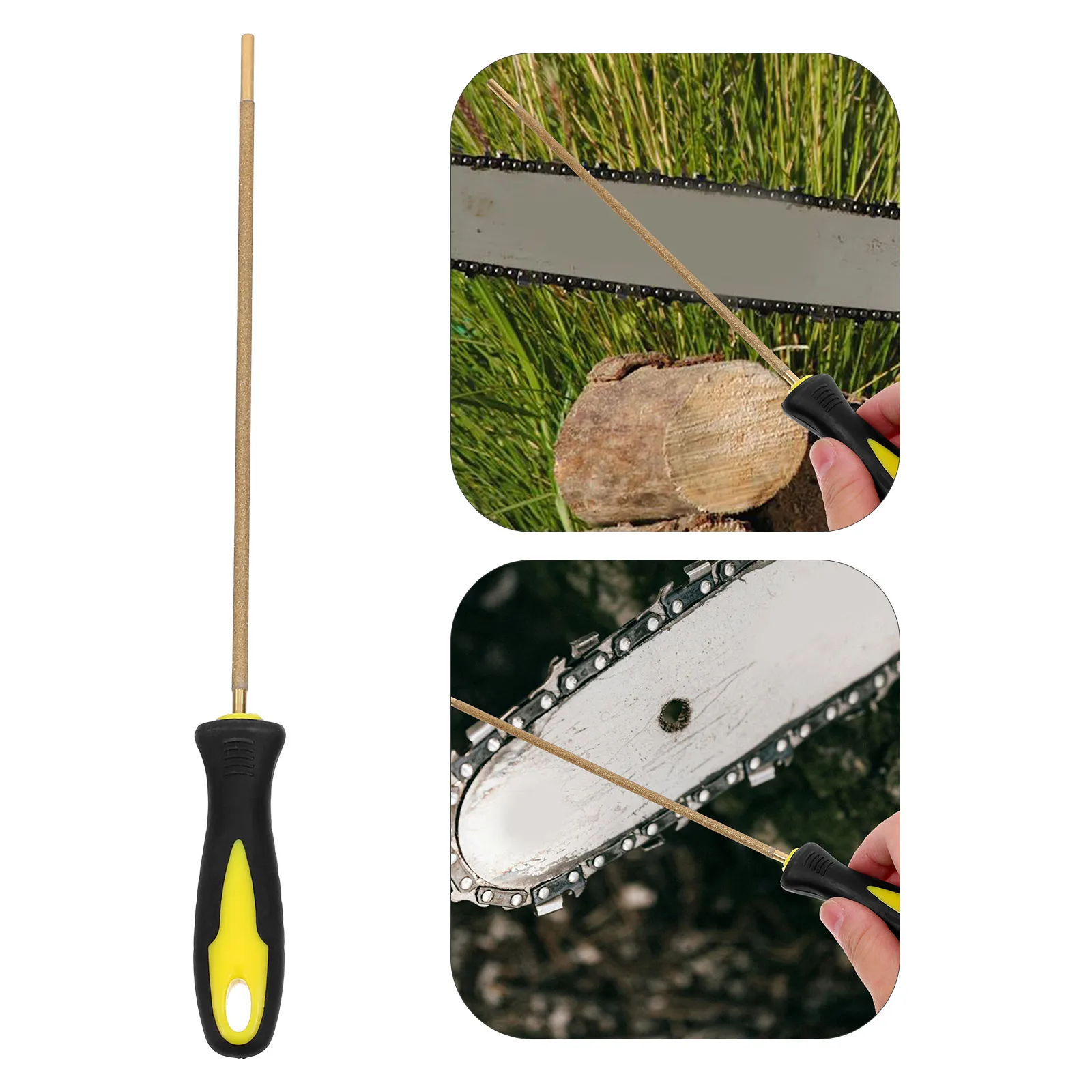 4.0MM Chainsaw File Round Sharpener Plastic Handle Rasp Polishing Grind Electric Chainsaw Supply Accessories Work Efficient