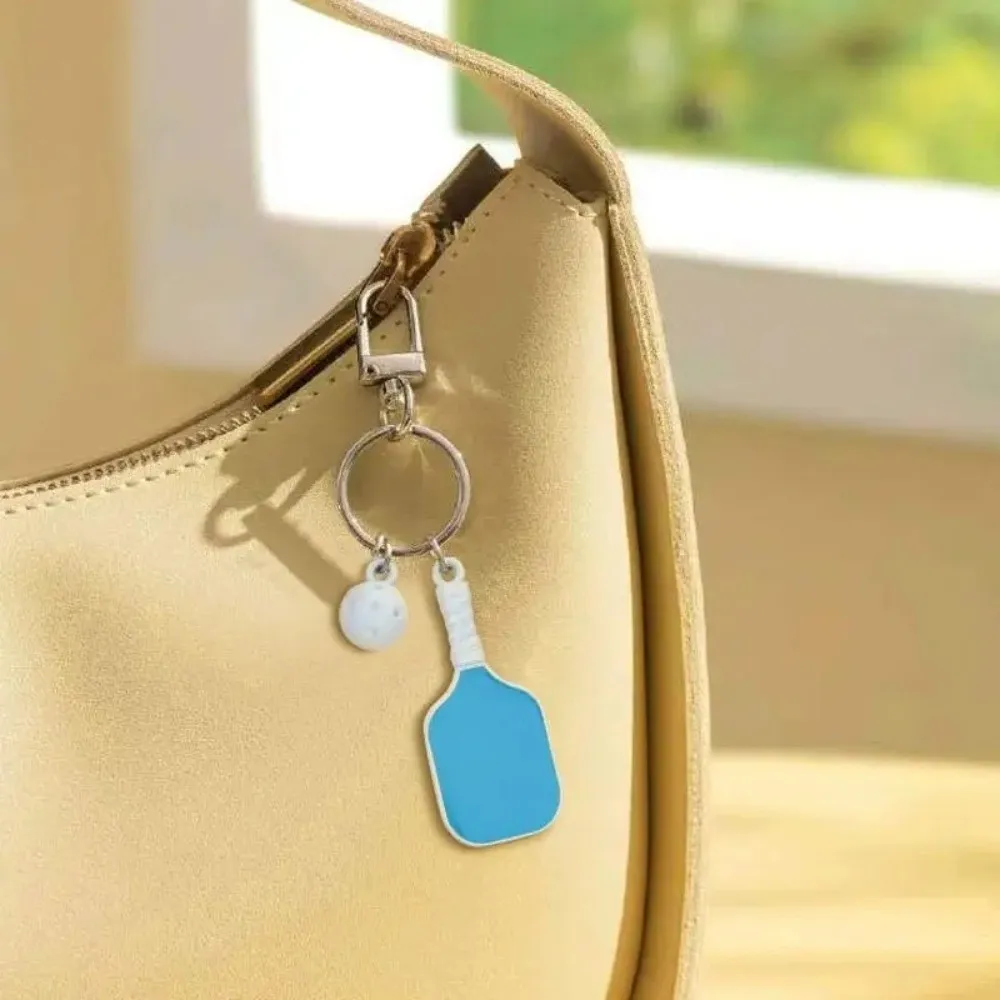 Fashion Zinc Alloy Pickleball Racket Keychain 3D Detachable Pickleball Key Ring Pickleball Paddle Pendant Bag Accessories