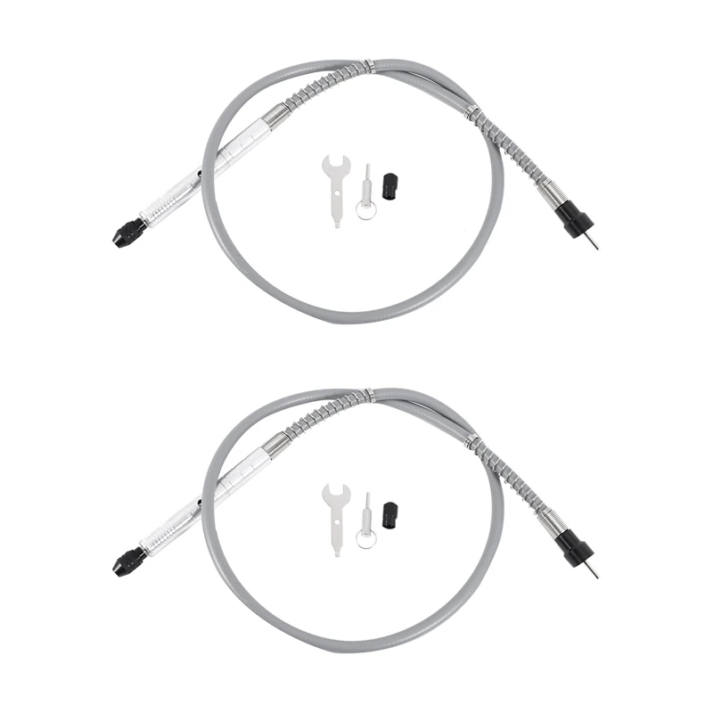 2X เครื่องบดก้านดัดอลูมิเนียมอเนกประสงค์ขนาด105ซม. พร้อมหัวจับแบบไม่ใช้กุญแจ1/8ตัวเชื่อมต่อสำหรับ dremel 3000 4000
