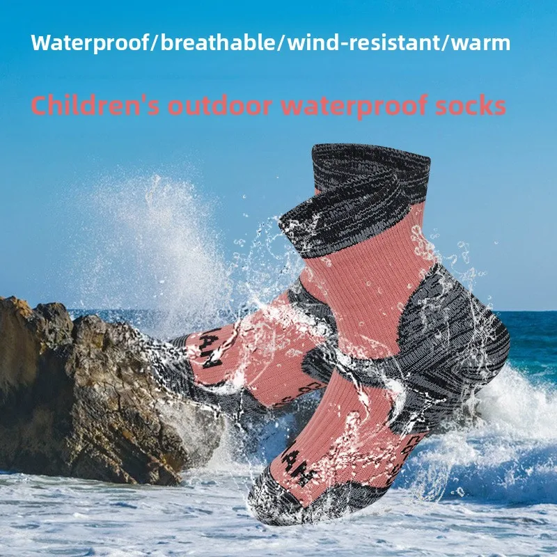 Children's Waterproof Socks Outdoor Sports Socks Running Hiking Sport Cycling Winter Skiing Warm Windproof Kids Waterproof Socks