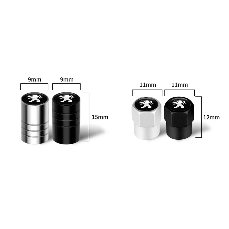 4 قطعة سيارة عجلة معدنية الإطارات صمام الهواء الجذعية غطاء يغطي لبيجو 206 106 5008 MK1 205 4008 307 sw 2021 gt 208 اكسسوارات التصميم