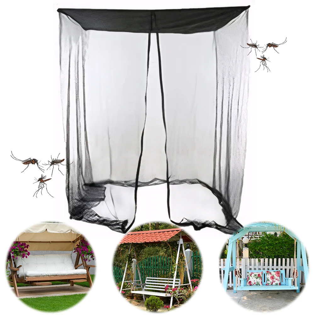 

Rocking Chair Mesh Cover Waterproof Patio Swing Mosquito Netting Zipper Closure Rectangle Netting Curtain for Swing Chair