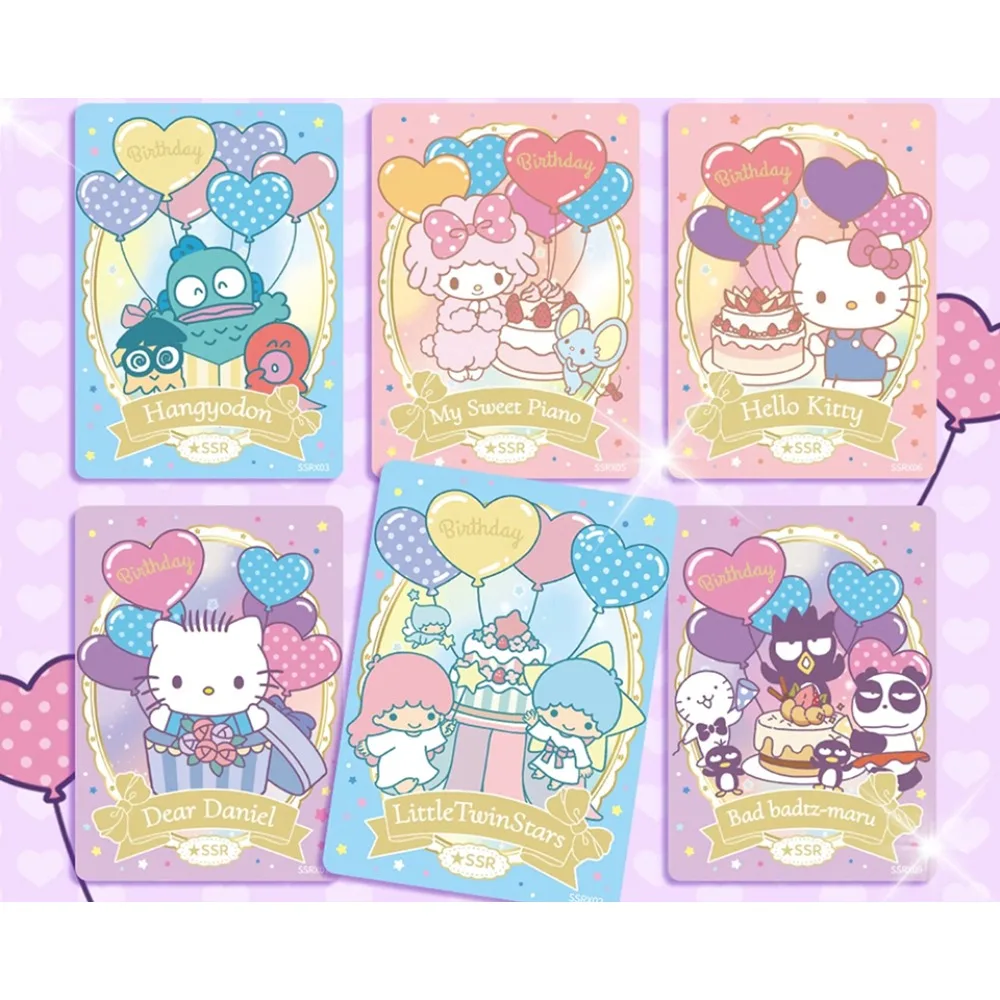 새로운 정품 Vancard의 Sanrio 만화 컬렉션 카드 귀여운 Pom Pom Purin Kuromi Pochacco 캐릭터 카드 어린이를위한 재미있는 선물