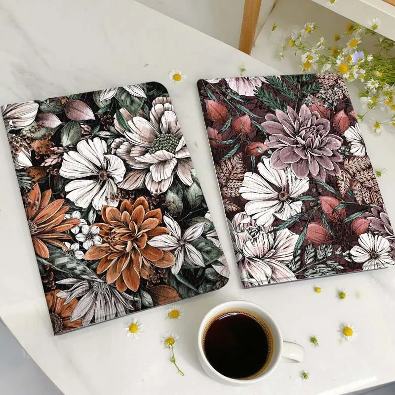 

Vintage Floral Pattern Design Gift Tablet Case For Huawei Honor MatePad MediaPad Air 5 6 7 11 V6 V7 V8 V9 X9 X8 T10 T10s C5e T5