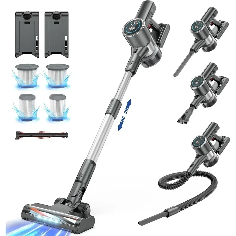 

Airpher Battery-powered Cordless Vacuum Cleaner with Touch Screen, Home Vacuum Cleaner for Carpets, Hard Floors, Pet Hair