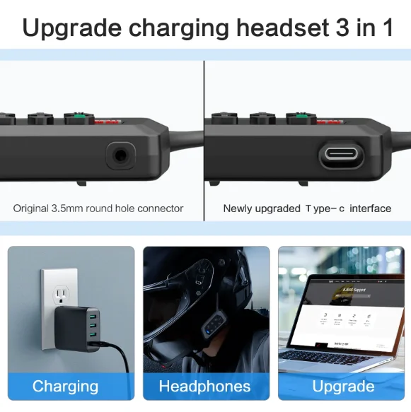 Ejeas V4 Plus 4-Fahrer-Kommunikations-Intercom Motorradhelm BT-Intercom