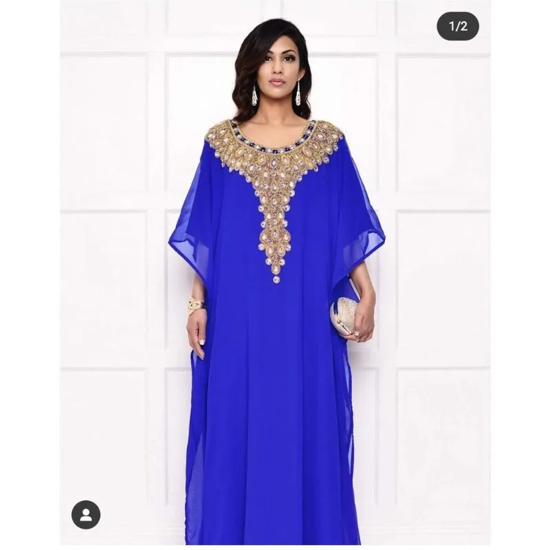 

New Moroccan Dubai Kaftans Farasha Abaya Dress Very Fancy Long Gown