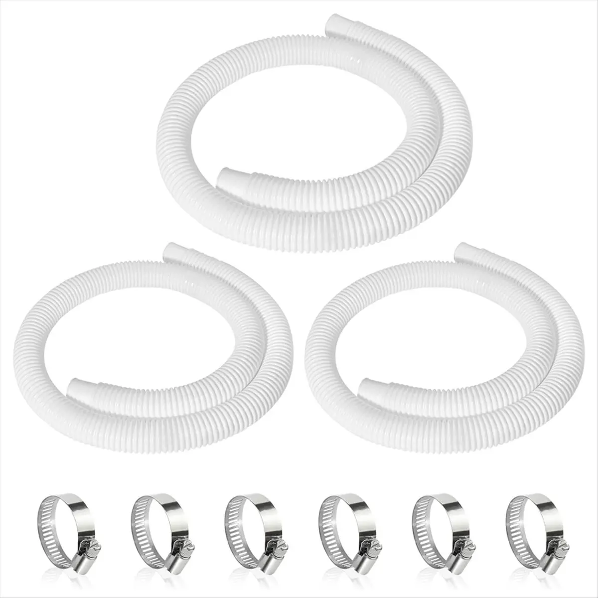 A72P 3Pcs 1.25in Pool Hose,59in Long Accessory Pool Pump Hoses for 1-1/4in Diameter All Above Ground Pool Filter Pumps