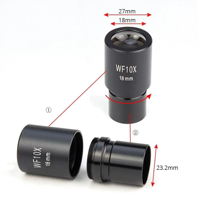 Imagem -04 - Wide Angle Widefield Ocular Microscópio Biológico Lente Óptica Montagem Tamanho 23.2 mm 18 mm Wf10x