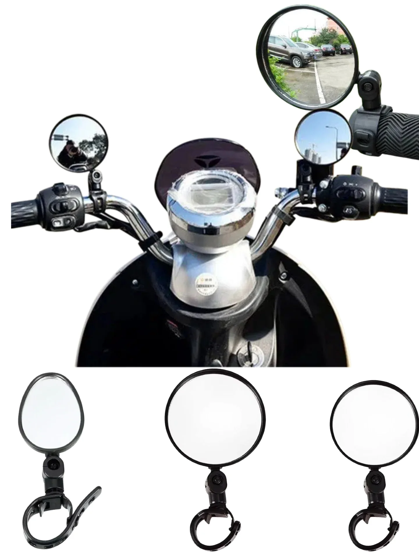 AliExpress NONE 2/1pcs Universal Handle Bike Rear Mirrors 360 Degree Rotation Bicycle Riding Rearview Mirrors for Mountain Bike Electric Scooter