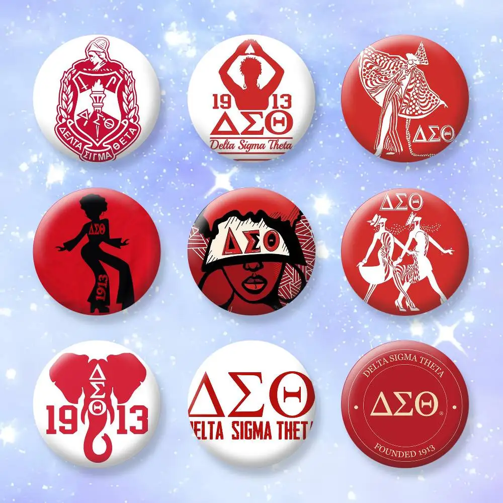 

D-Delta Sigma Theta Button Pins Backpack Clothing Decor Brooch Badge Jewelry Gifts for Kids