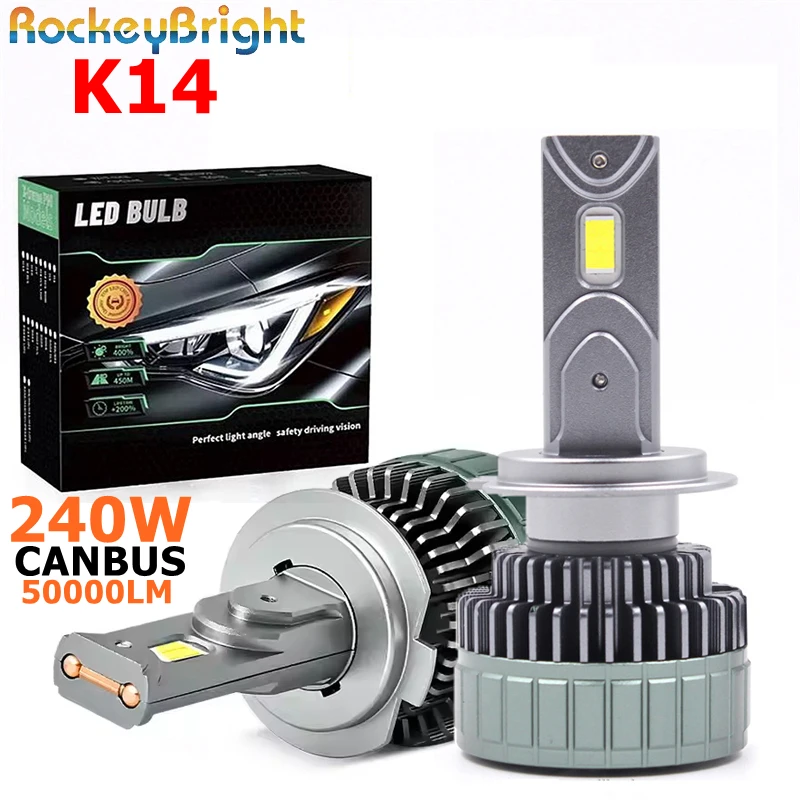 

240W K14 20000LM H7 Светодиодная лампа Светодиодная лампа H11 Комплект противотуманных фар H4 H7 880 H11 H1 9005 9012 Автомобильная лампа Светодиодные фары Лампа