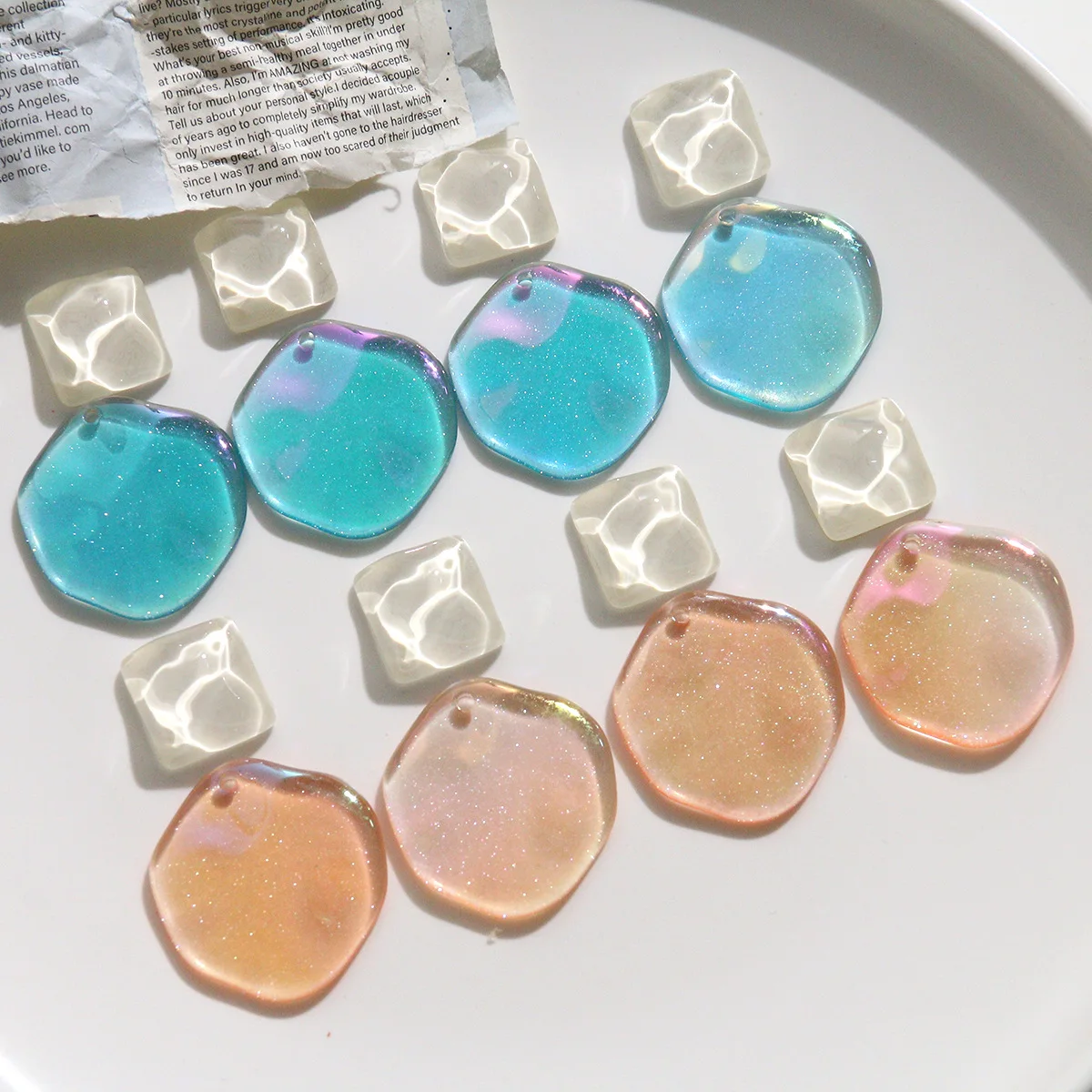 

10pcs Handmade Transparent Acrylic Pendant Connectors Irregular Pendant Charms Diy Earrings Necklace Jewelry Making Accessories