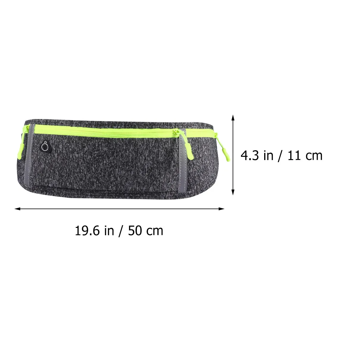 Running Waist Pouch – Dark Grey, 3-Zipper Compartments, Reflective & Water-Resistant, Lightweight & Breathable
