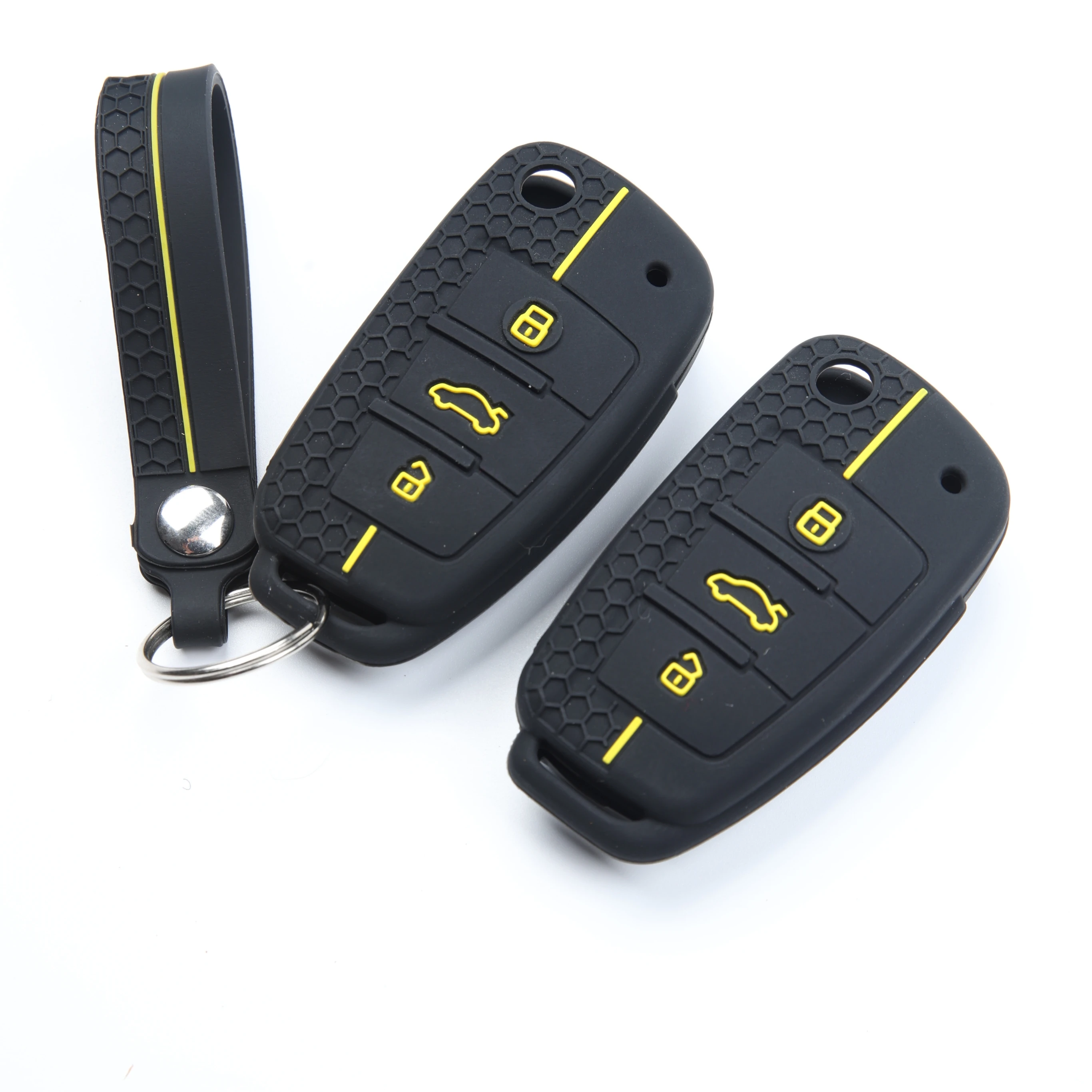 Silicone Key Case Cover Shell for Audi A4 B7 A6 C6 4f 8v A3 8p A1 A3 Accessories Auto Remote Key Holder 3 Button Jacket