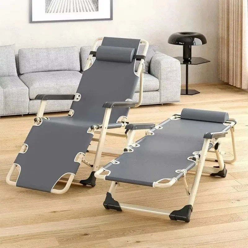Nap Folding Lounge Chair Backrest Lazy Beach Chair Leisure Bed Portable Home Balcony Backrest Chair Lounge Chair سرير قابل للطي