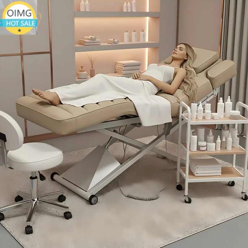 Folding Massage Table Durable Material Heated Massage Bed Height Adjustable Curved Lash Bed Lash Salon Furniture