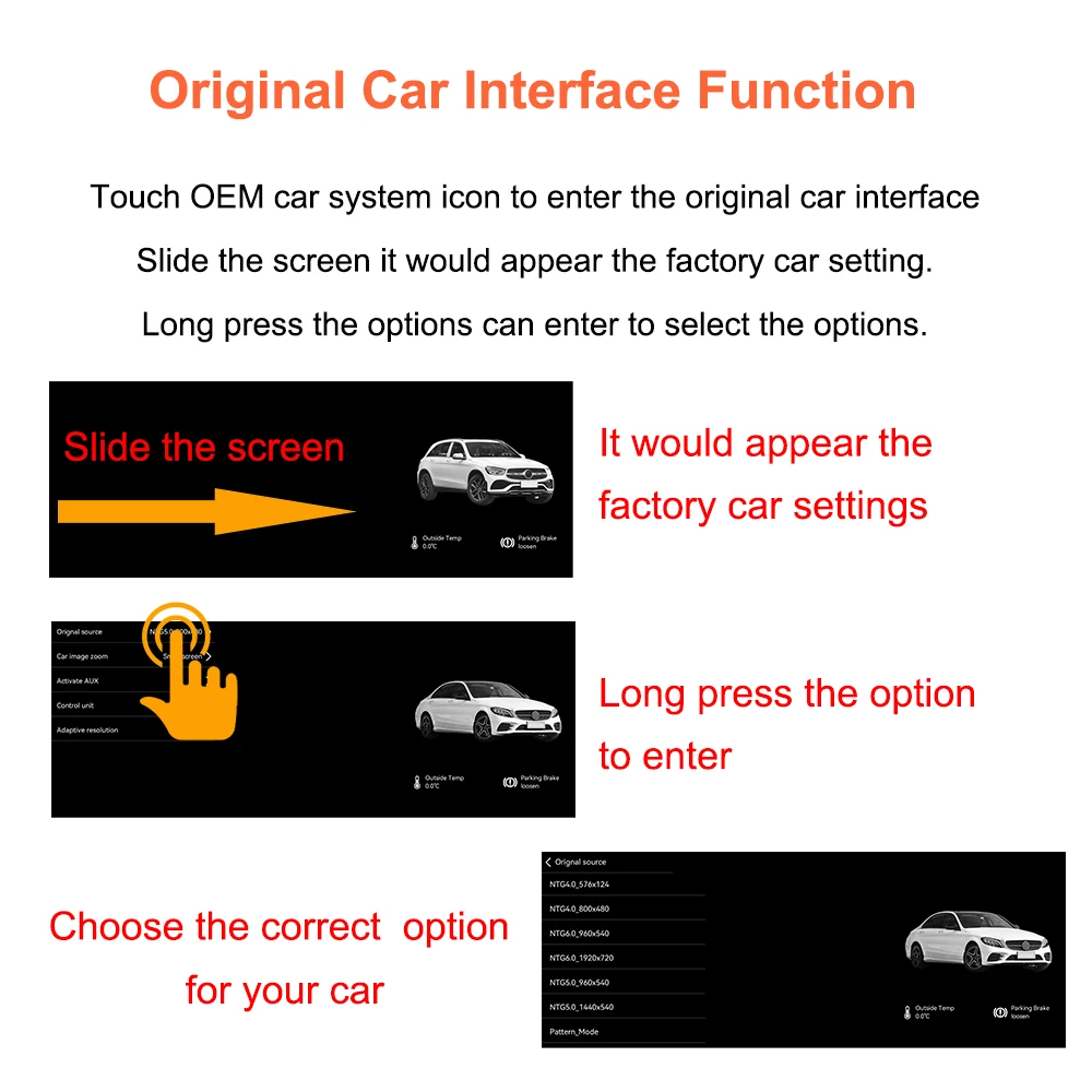 Car Multimedia system Bonroad 12,3 inches 2400*900 Android Auto thread Carplay Linux for Mercedes Benz C class W204 2011-2014 system NTG4.5