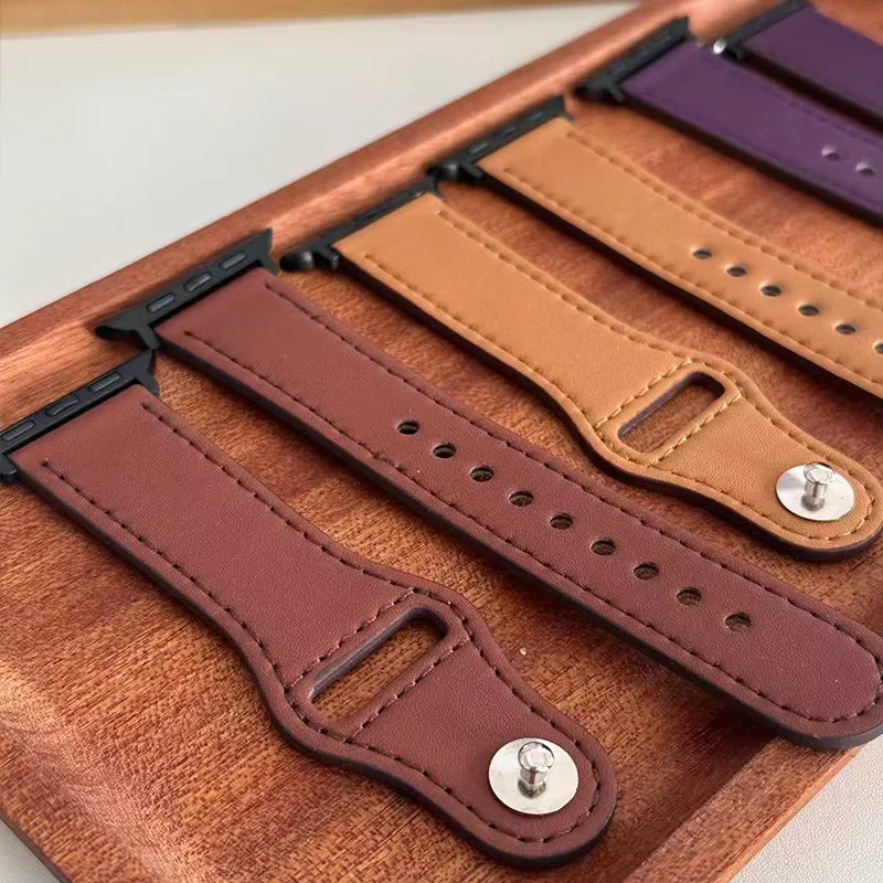 Leather band For Apple watch straps 44mm 41mm  42mm 46mm 40-44mm 45mm sport bracelet iWatch series 11 10 9 8 7 4 5 6 se Ultra 3