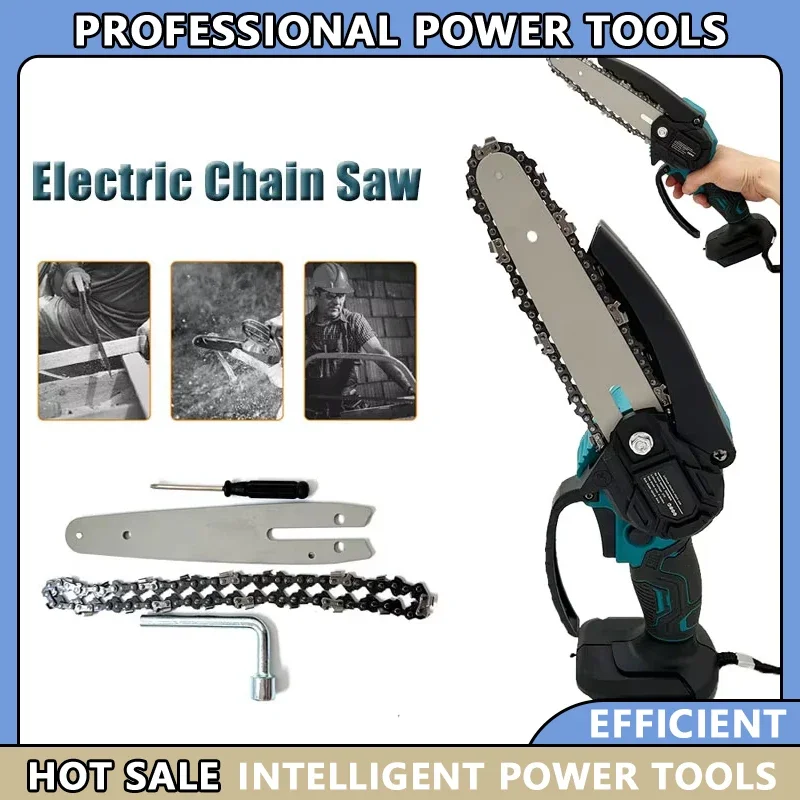 

Fit Makita Wood Logging Chainsaw Garden Pruning Wood Power Tool for 18V Battery 6 Inch Chain Saw Electric Saw Handheld Portable