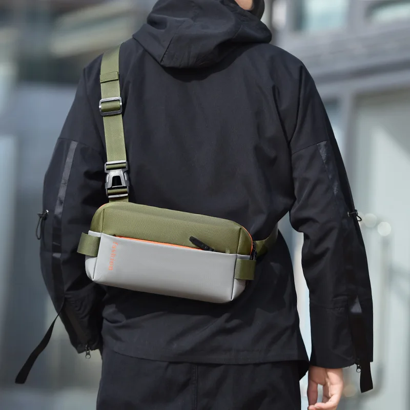 Cool Men Crossbody Bag Casual Motorcycle Phone Backpack Street Trend Sports Car Male Large Capaicity Waterproof Chest Bag