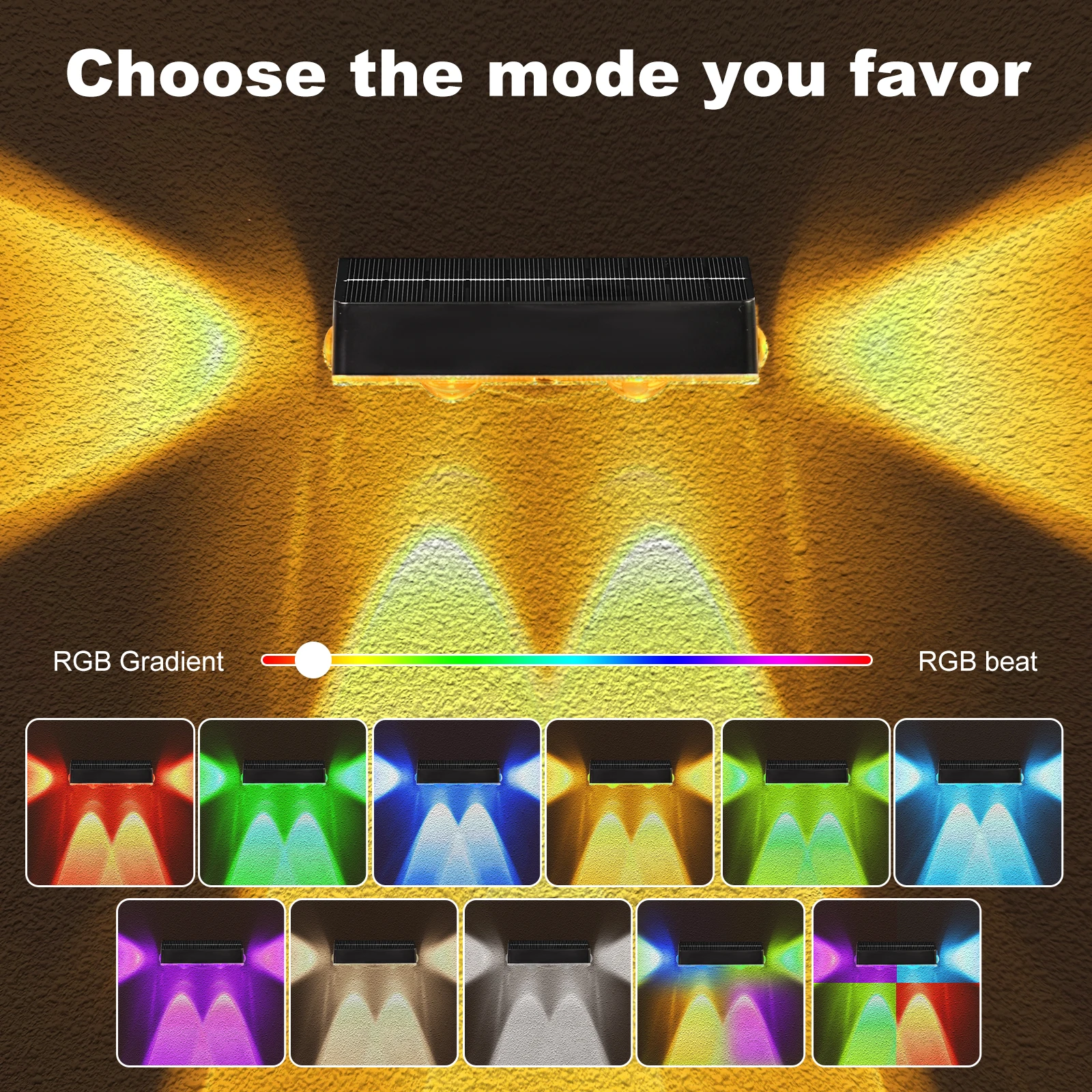 4 حزمة RGB أضواء السياج الشمسية في الهواء الطلق مقاوم للماء الغسق إلى الفجر 4LED أضواء الجدار الشمسية LED مصابيح للأرضيات لحديقة فناء ساحة الباب
